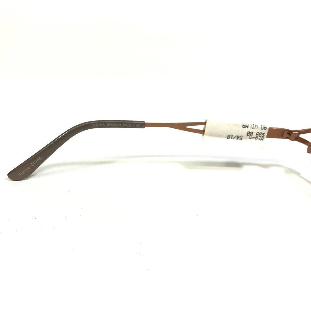 Affordable Designs Eyeglasses Frames WILMA Brown Rectangular Full Rim 54-18-145